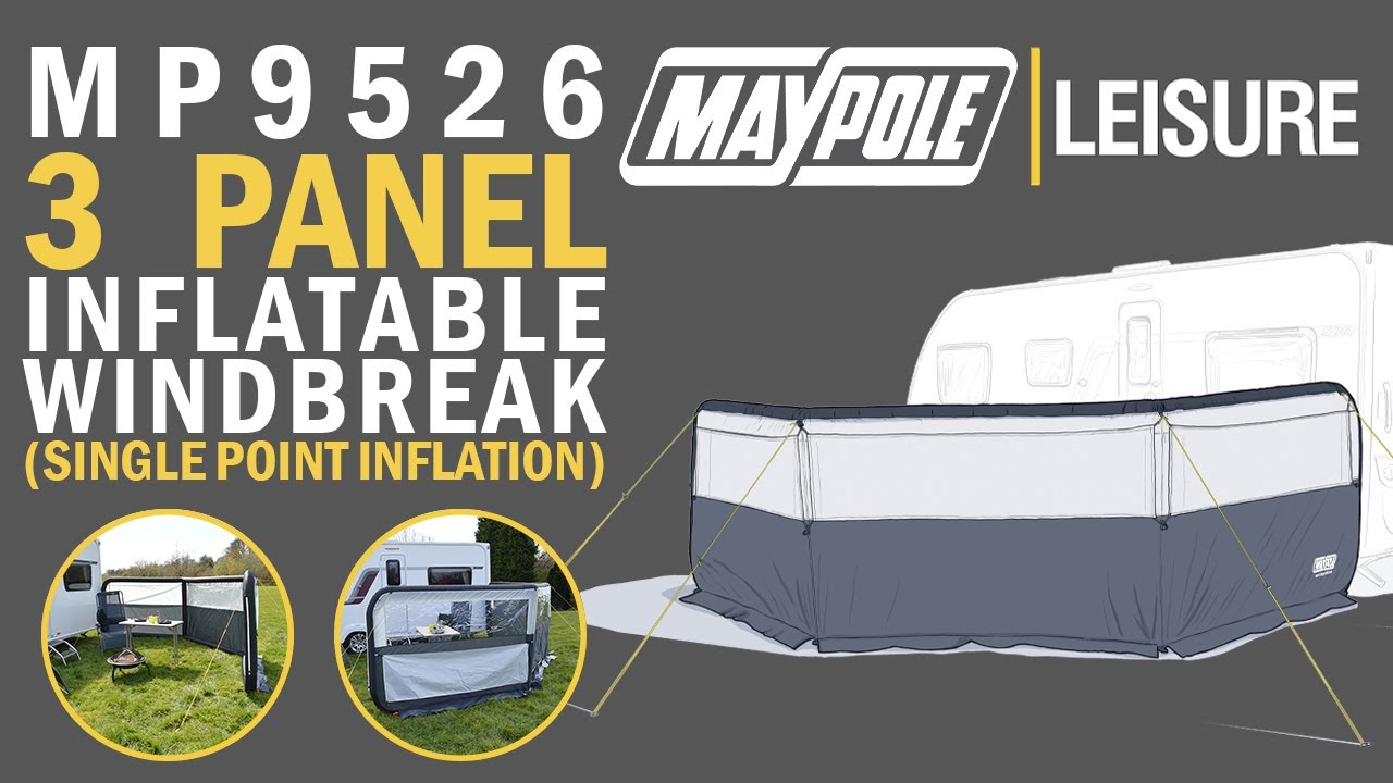 Maypole Leisure | MP9526 3 Panel Inflatable Windbreak (Single Point Inflation)