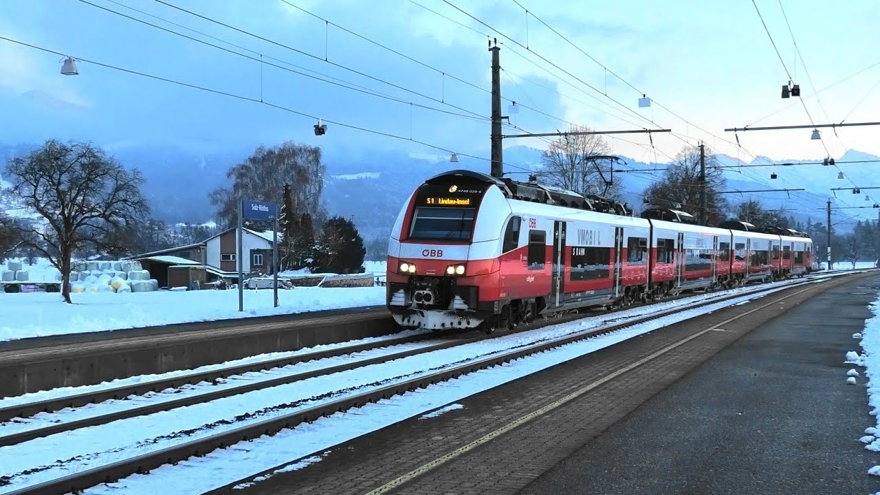 Sulz-Röthis, Winteridylle, ICE219 im letzten Sonnenlicht, Alpenpanorama🇨🇭Schweiz➡️Vorarlberg🇦🇹& mehr