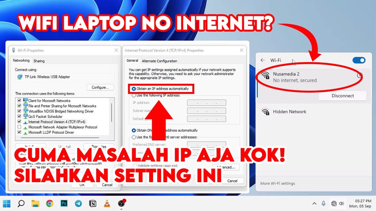 Cara Mengatasi WiFi No Internet Access di Laptop Windows