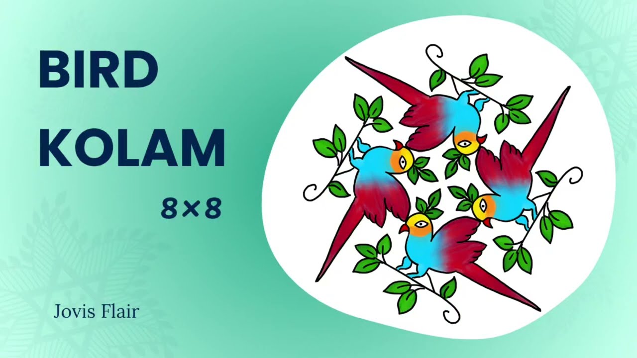 Bird kolam with 8×8 dots // Marzhali special kolam