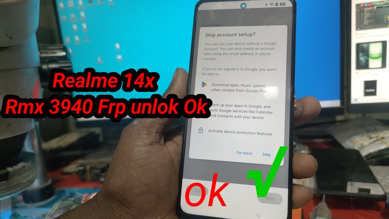 Realme 14x Rmx3940 Android 15 Frp unlock 