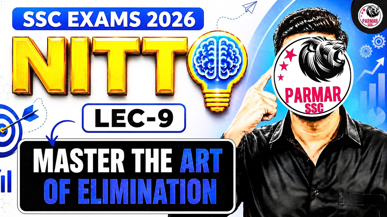 SSC EXAMS 2026 | NITTO SERIES LEC-09 | MASTER OPTION ELIMINATION FOR SSC & RAILWAY