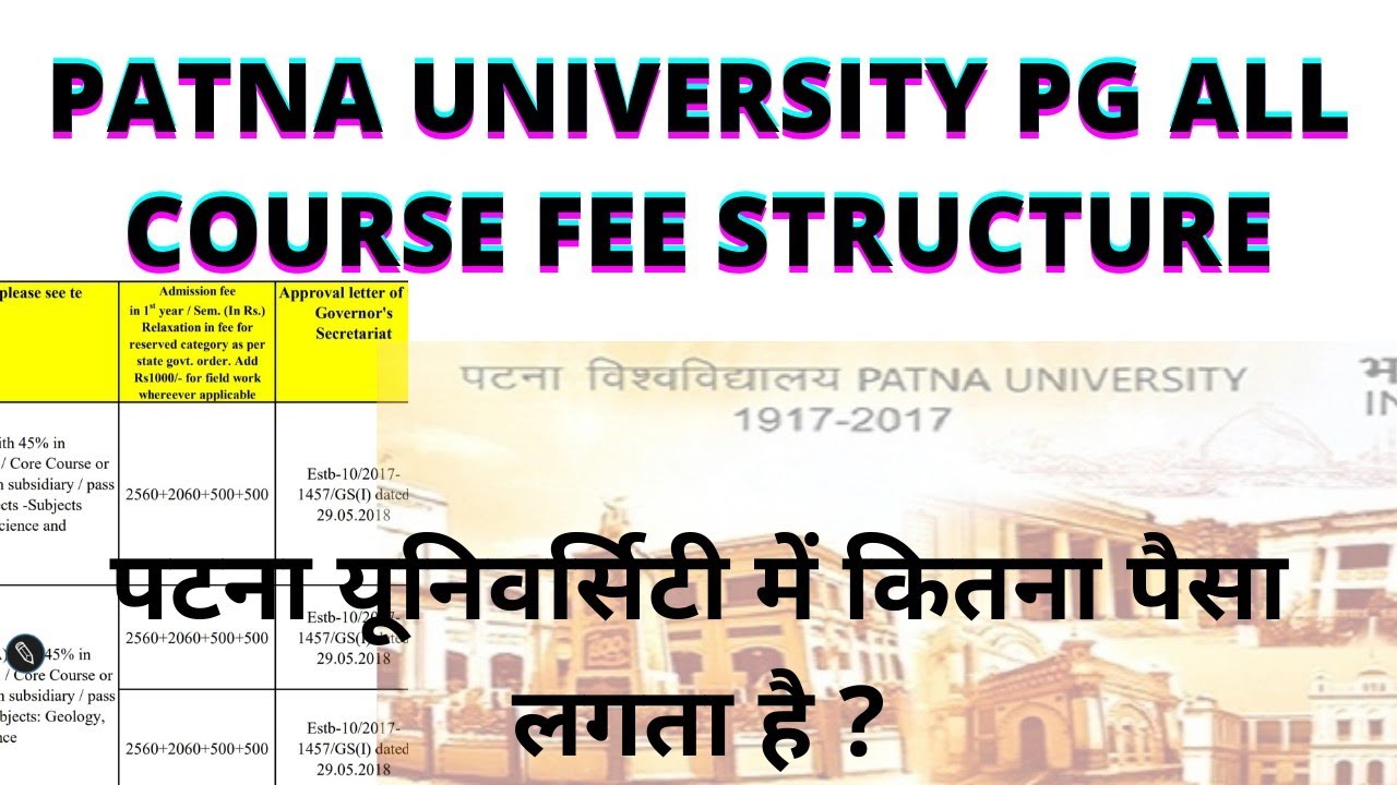 Patna University PG Course Fee Structure. Full List of PG Courses. #patnauniversity