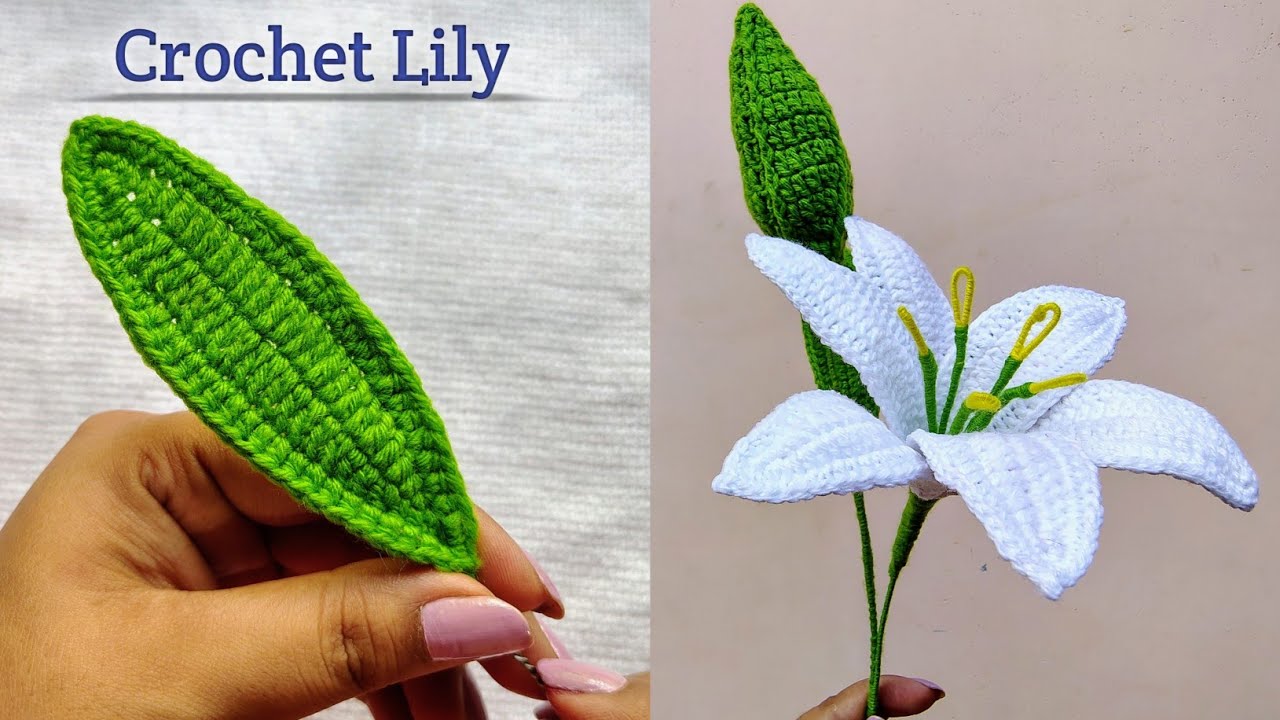 Part 3. Leaves 🌱 How To Crochet Lily Flower // Crochet Tutorial For Beginners DIY // Hena's Crochet.