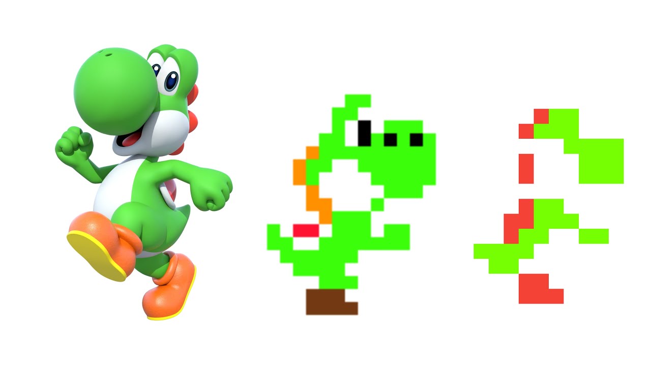 Yoshi - 64 bits, 32 bits, 16 bits, 8 bits, 4 bits, 2 bits, 1 bits