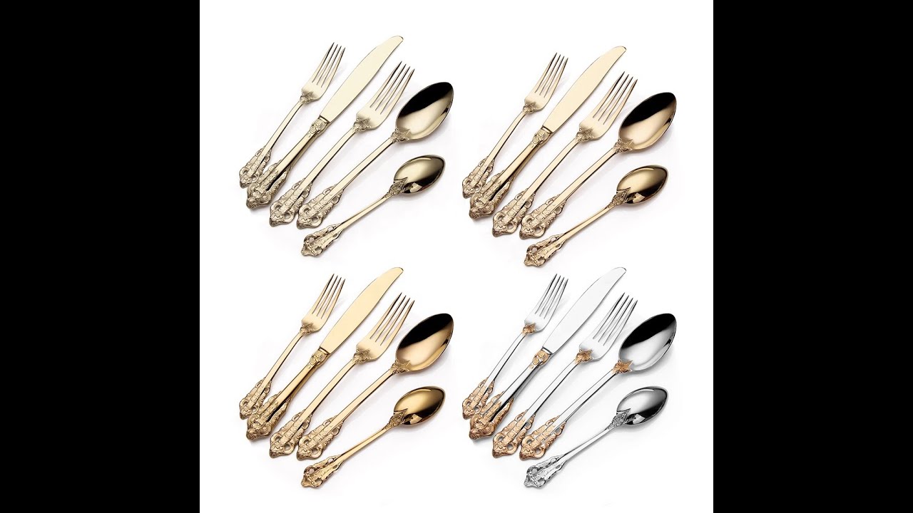 Baroque Style Flatware Cutlery Knife Fork Spoon Set