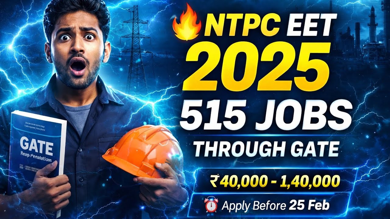 🔥 NTPC EET 2025 | 515 PSU Jobs Through GATE | ₹1.4 Lakh Salary 😱