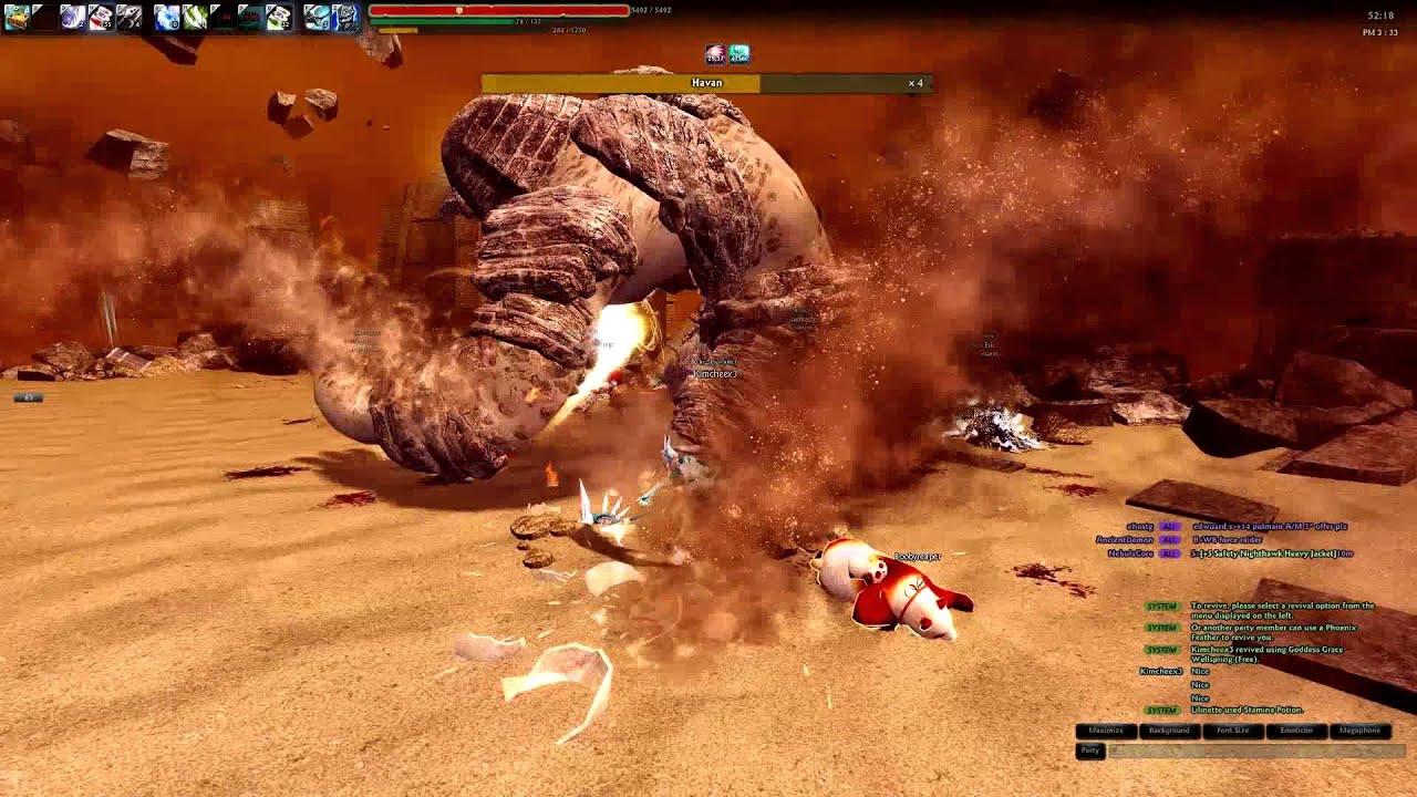 GTX 760 - Vindictus : Havan (Raid Boss) Scythe Evie Gameplay