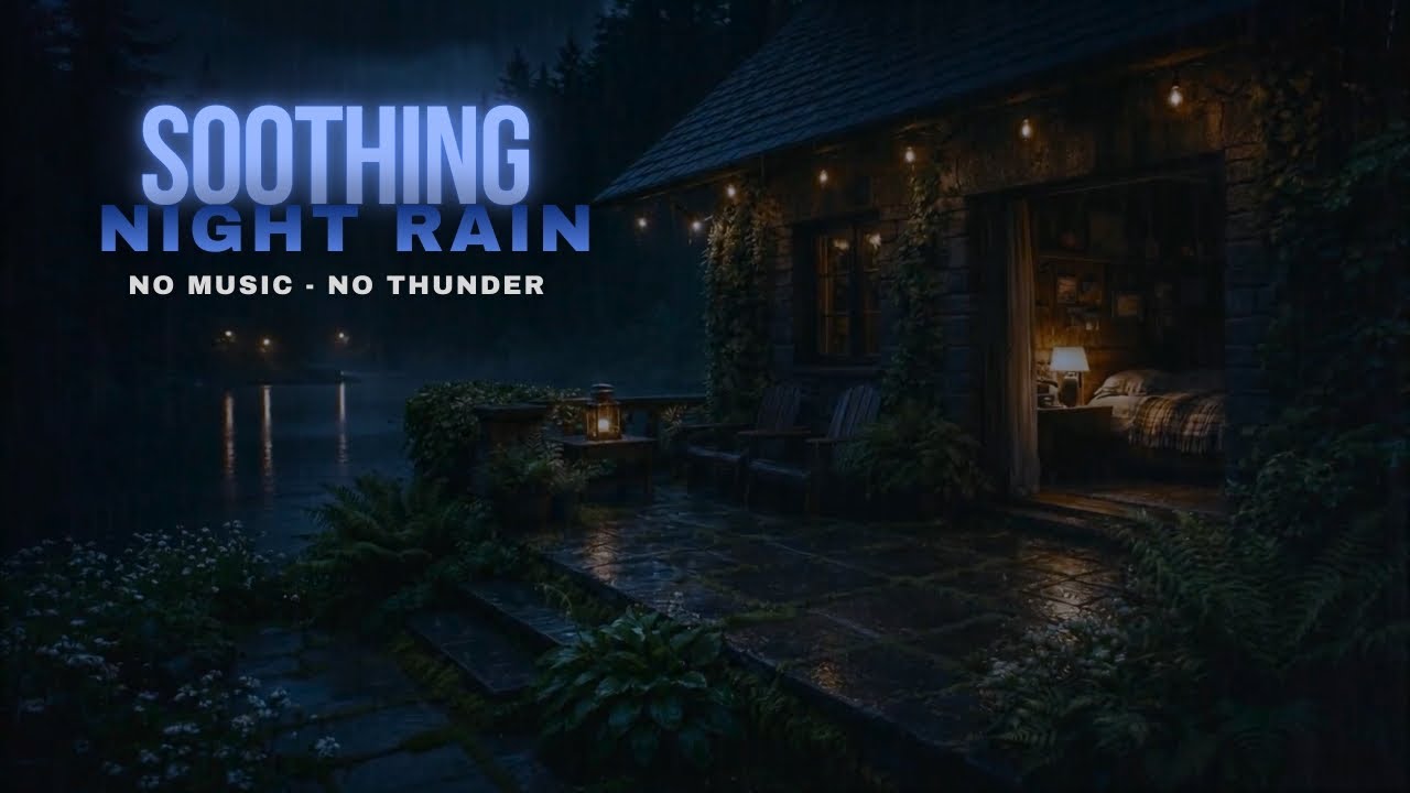 (No Thunder) SLEEP INSTANTLY😴 Soothing Night Rain Ambience for Deep Sleep