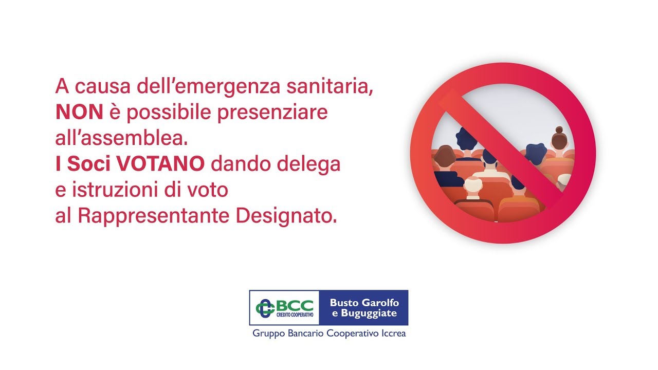 Assemblea soci 2020: si vota  solo col rappresentante designato