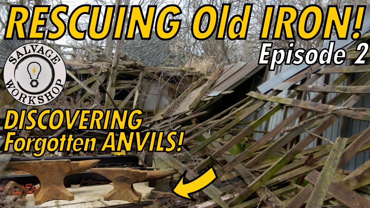 RESCUING OLD IRON ~ Two Anvils & a Flat Belt Pedestal Grinder ~ Episode 2 ~ The Abandoned Dairy Farm