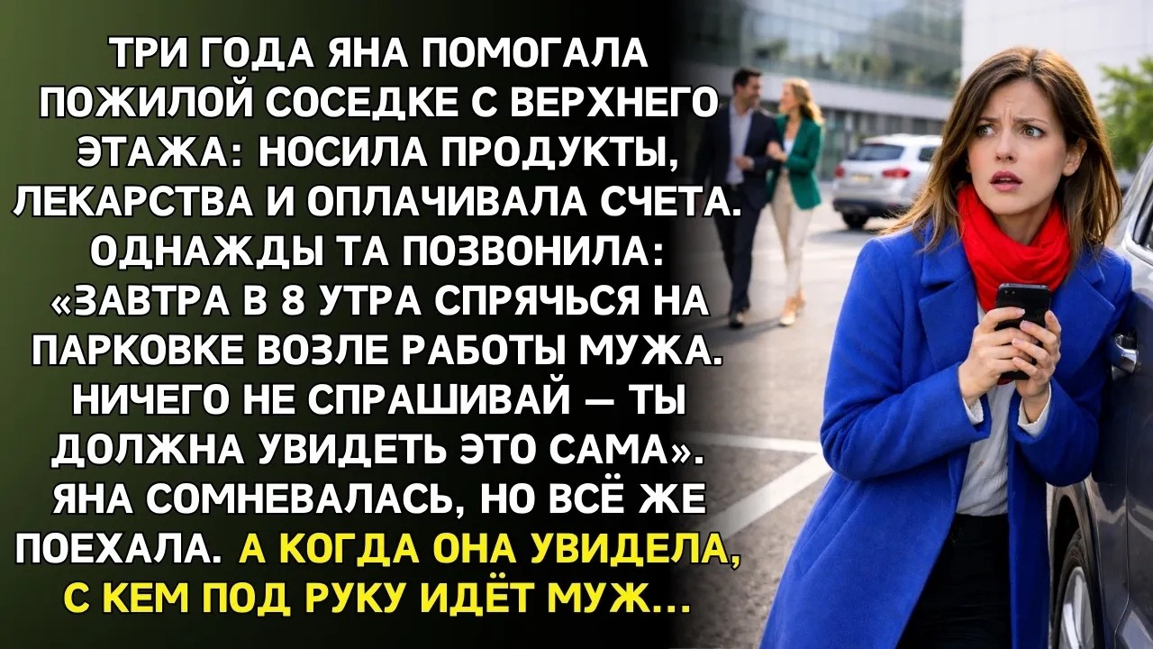 «Завтра в 8 утра спрячься на парковке возле работы мужа!» — позвонила соседка, которой Яна помога