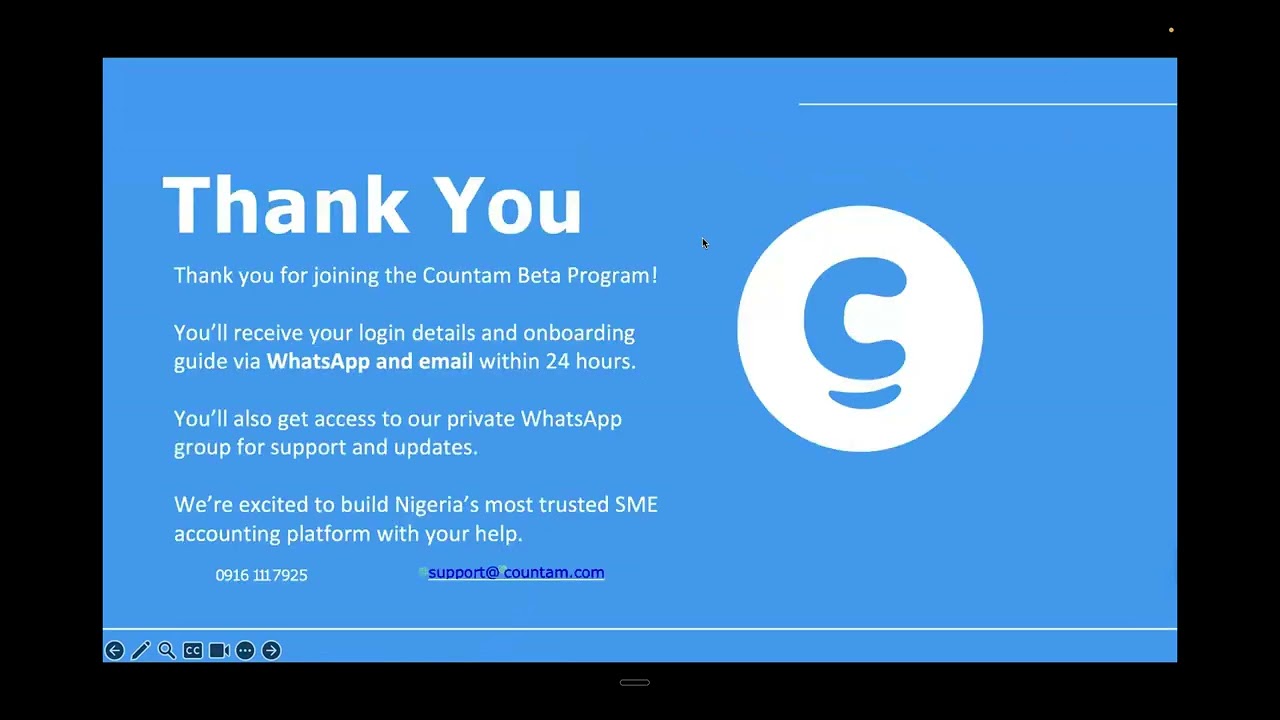 Countam Accountants Beta Testing KickOff Training