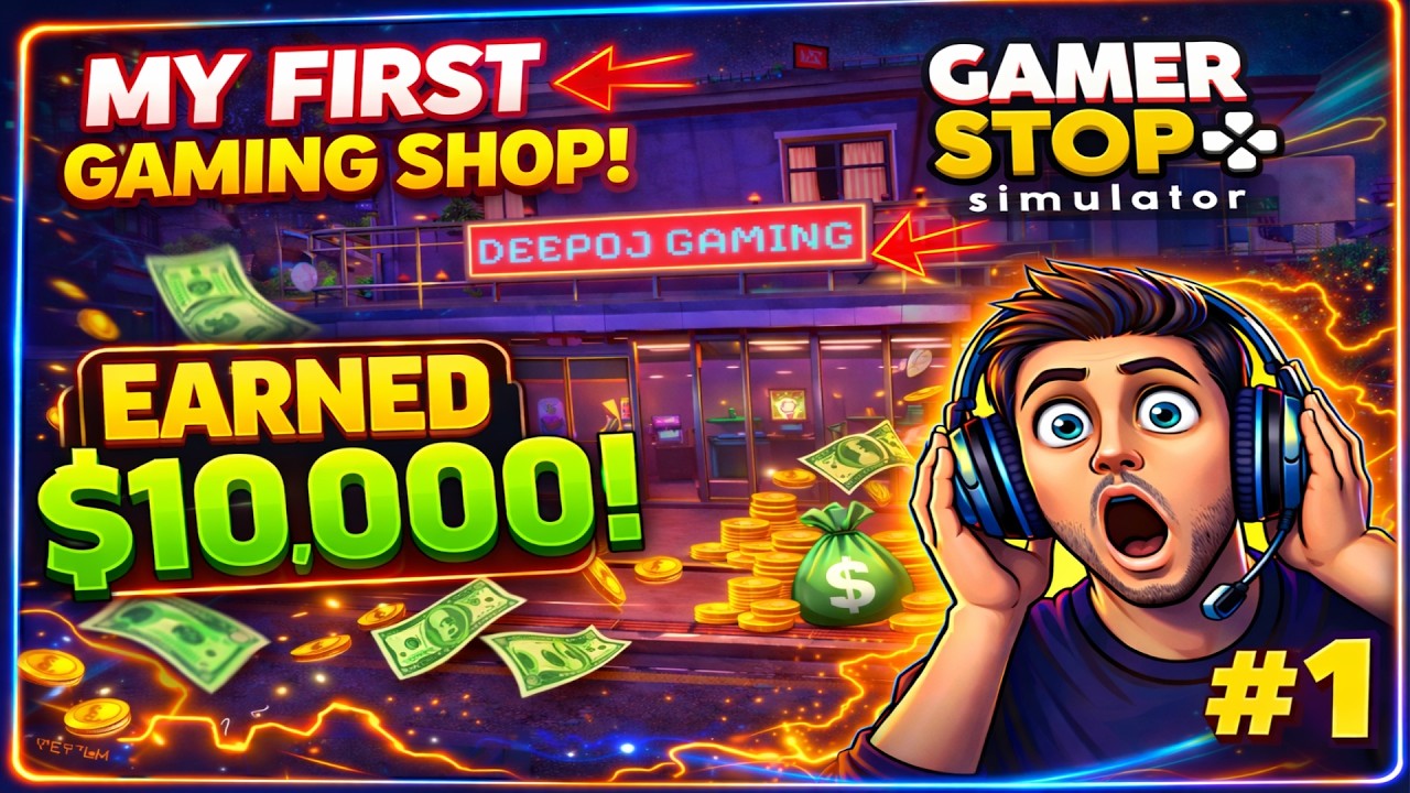 I Opened My First Gaming Shop & Earned $10,000! 😱 | Gamer Stop Simulator #1 |