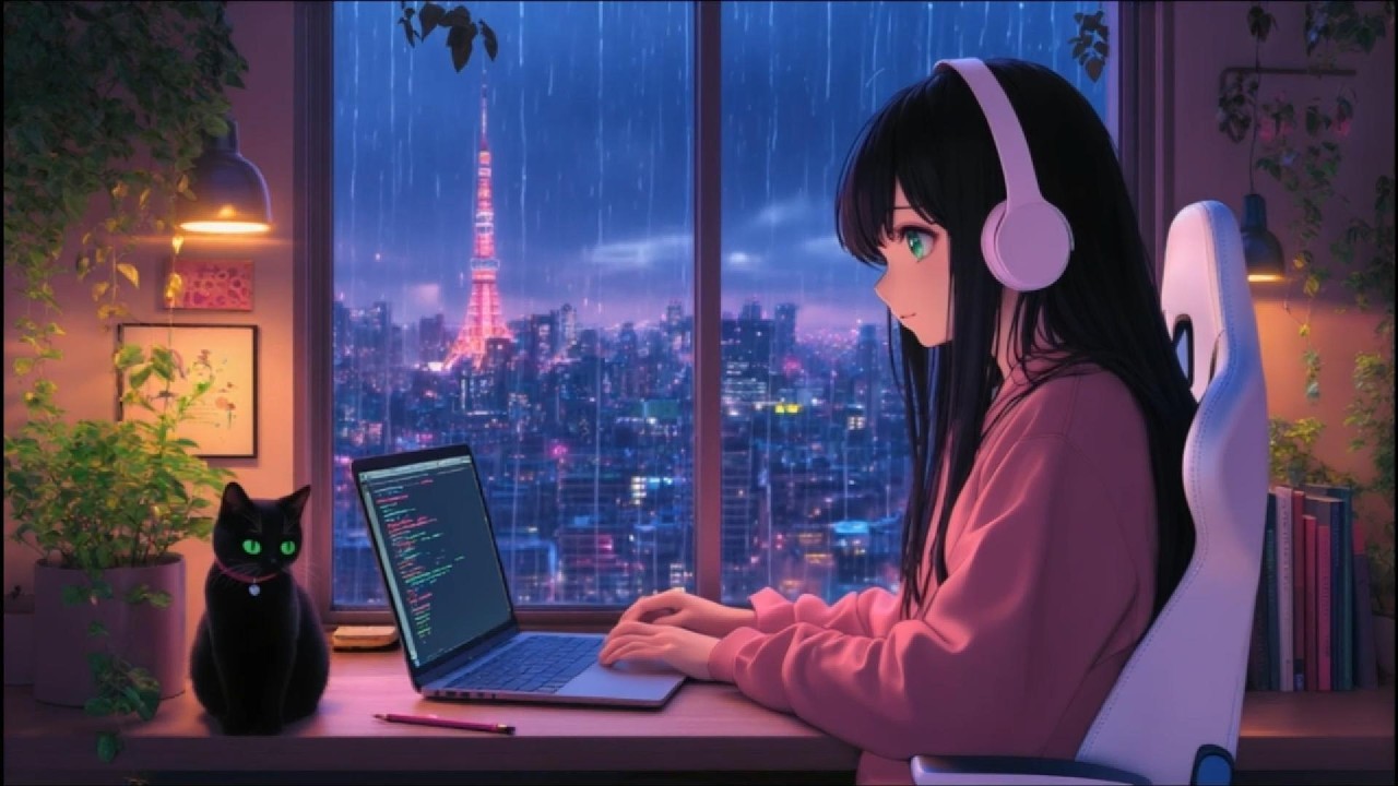 3.5 Hours of Calm Rain in Tokyo 🌸 Lofi Beats for Coding & Deep Work  #lofigirljapan #aestheticlofi