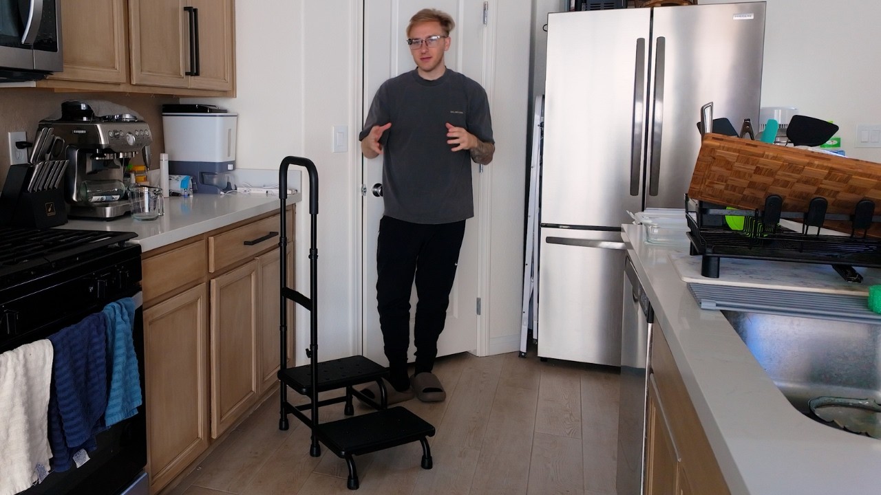 Step Up Safely! HOMIQUEEN Adjustable Handrail Stool for Elderly & Adults