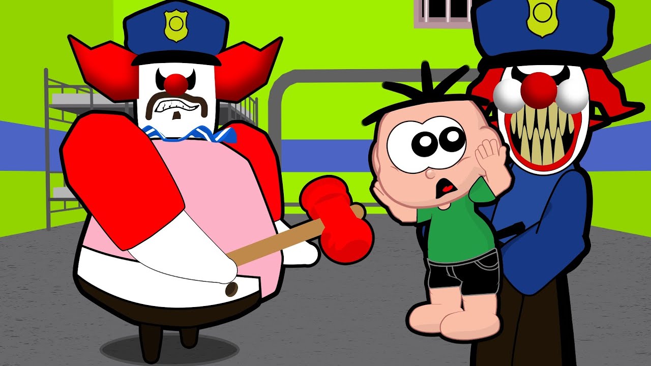 Cebolinha em o PALHAÇO POLICIAL - Roblox - Clown Barry's Prison