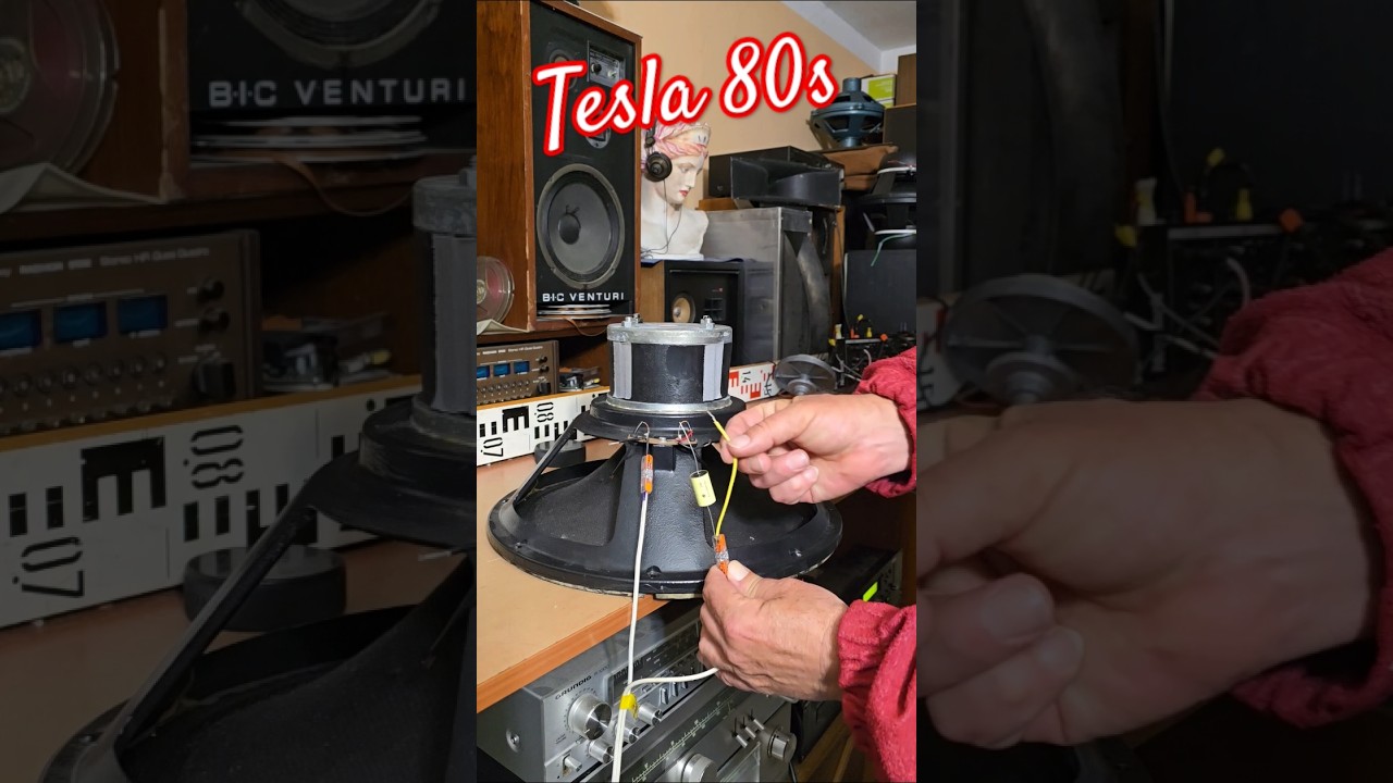 Vintage TESLA BASS SPEAKER and CAPACITOR - CROSSOVER FILTER DEMONSTRATION - How it works Audio Tips