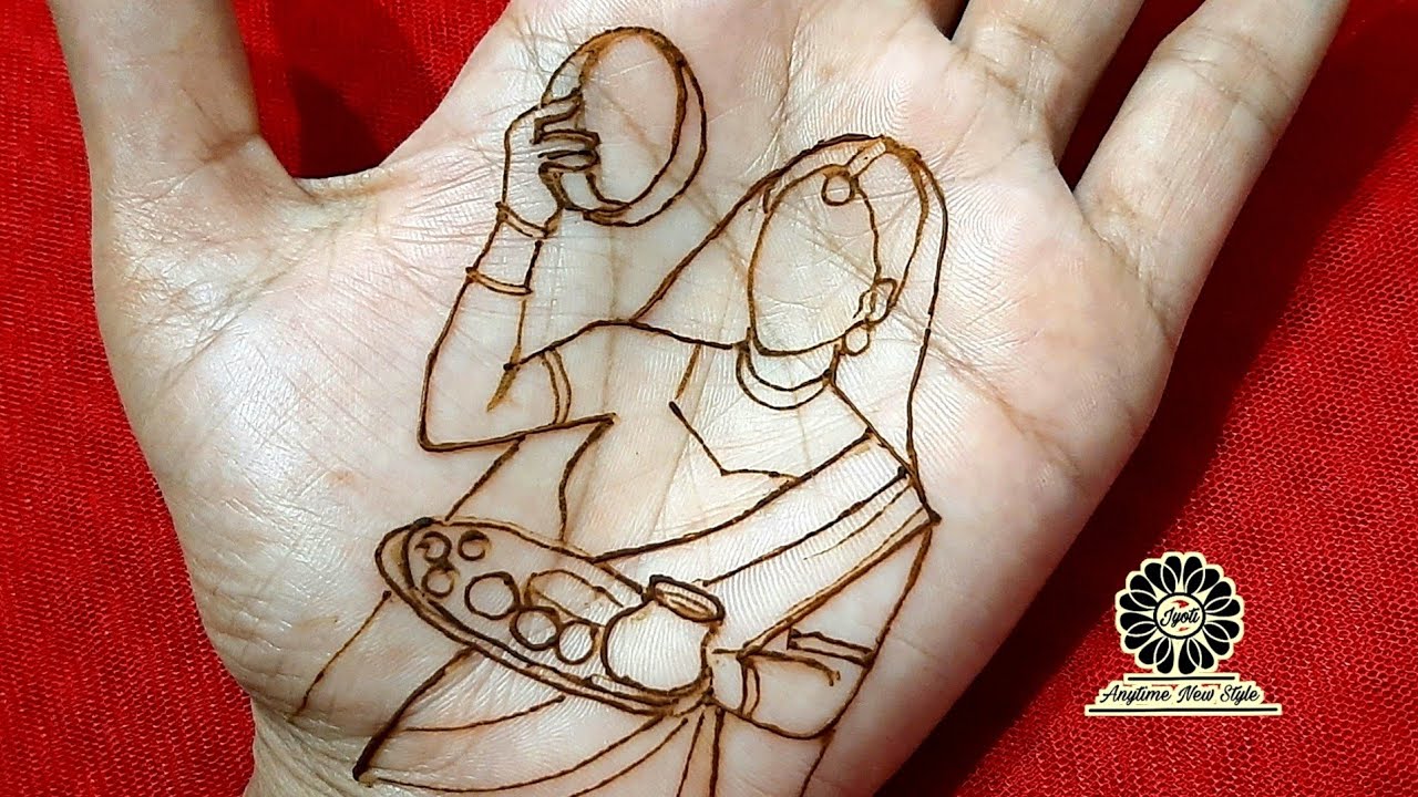 Karawa Chauth Mehndi Design | Bride Making Using Henna | KarvaChauth mehndi design | mehndi designs