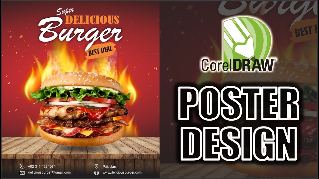 HOW TO DESIGN FAST FOOD POSTER / FLYER  IN COREL DRAW