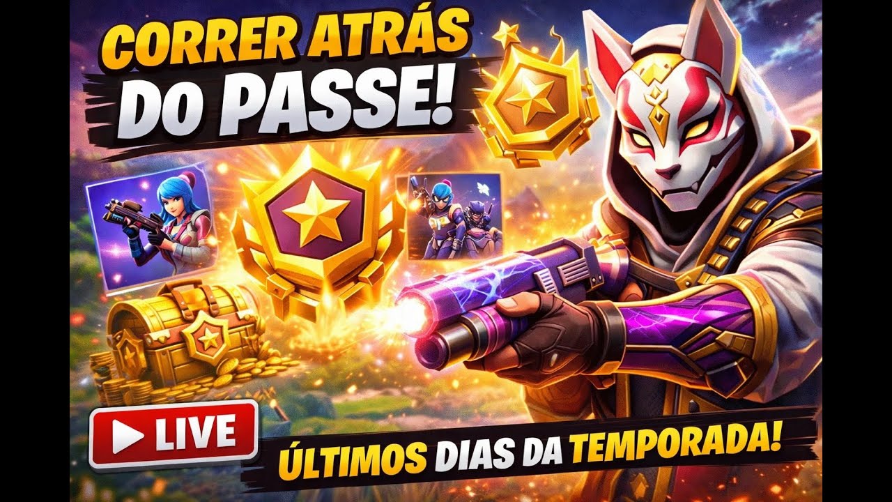 ÚLTIMOS DIAS da TEMPORADA! 😱 Correndo pra completar o PASSE do Fortnite!