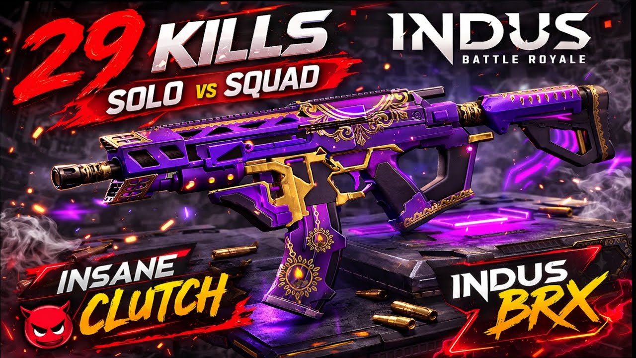 29 KILLS SOLO vs SQUAD 😈 INSANE CLUTCH GAMEPLAY | INDUS BRX #Indus #Indusbrx 