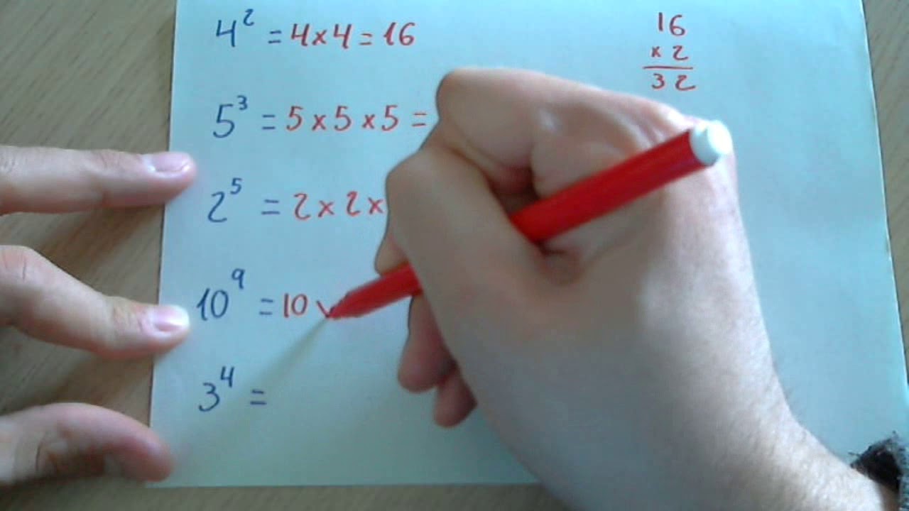 Resolver potencias f&aacute;ciles o muy f&aacute;ciles