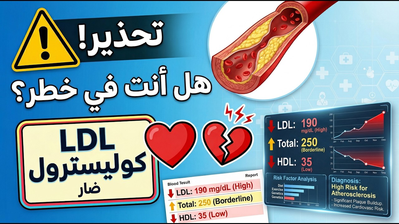 قراءة تحليل الدهون ( الكوليسترول الضار والنافع) وعلاقته بالجلطات وتصلب الشرايين