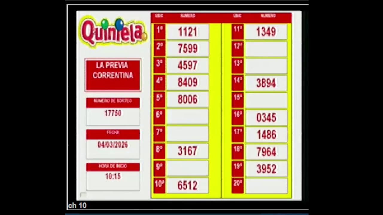 Quiniela Correntina en Vivo (2026)
