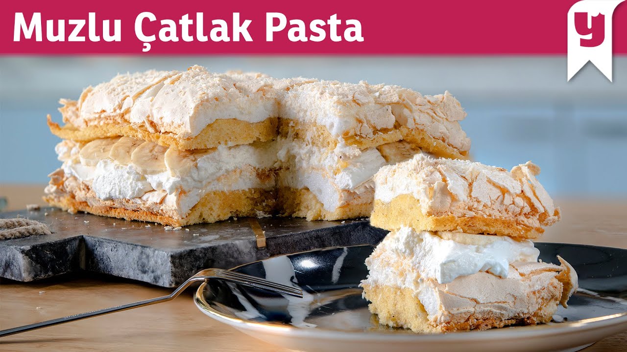 Altı Yumuş Yumuş Üzeri Çıtır Çıtır 😍 Eşsiz Dokusuyla Muzlu Çatlak Pasta Tarifi