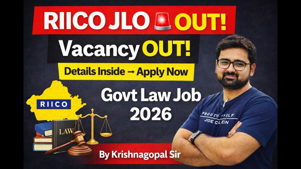 RIICO JLO Vacancy 2026 🚨 | Junior Legal Officer Govt Law Job | Apply Online | krishnagopalsir