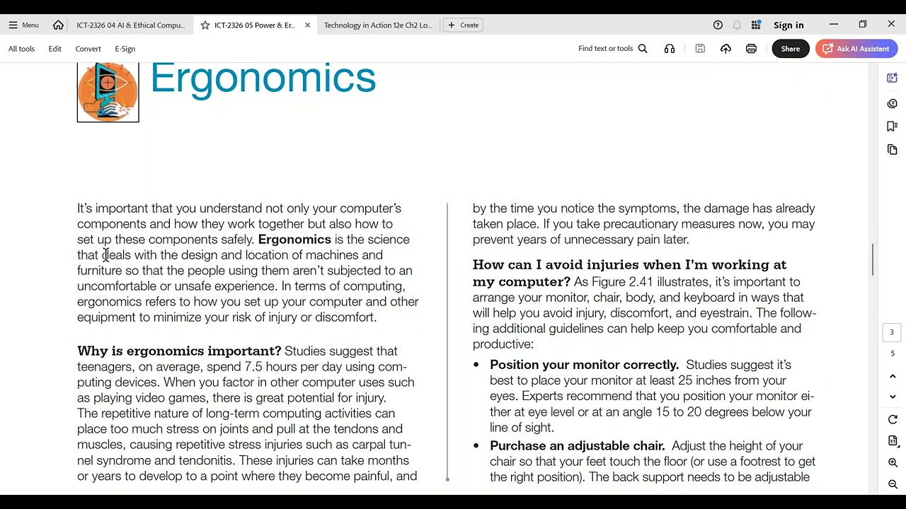 Power & Ergonomics | ICT-2326 Fall-25 19-01-2026