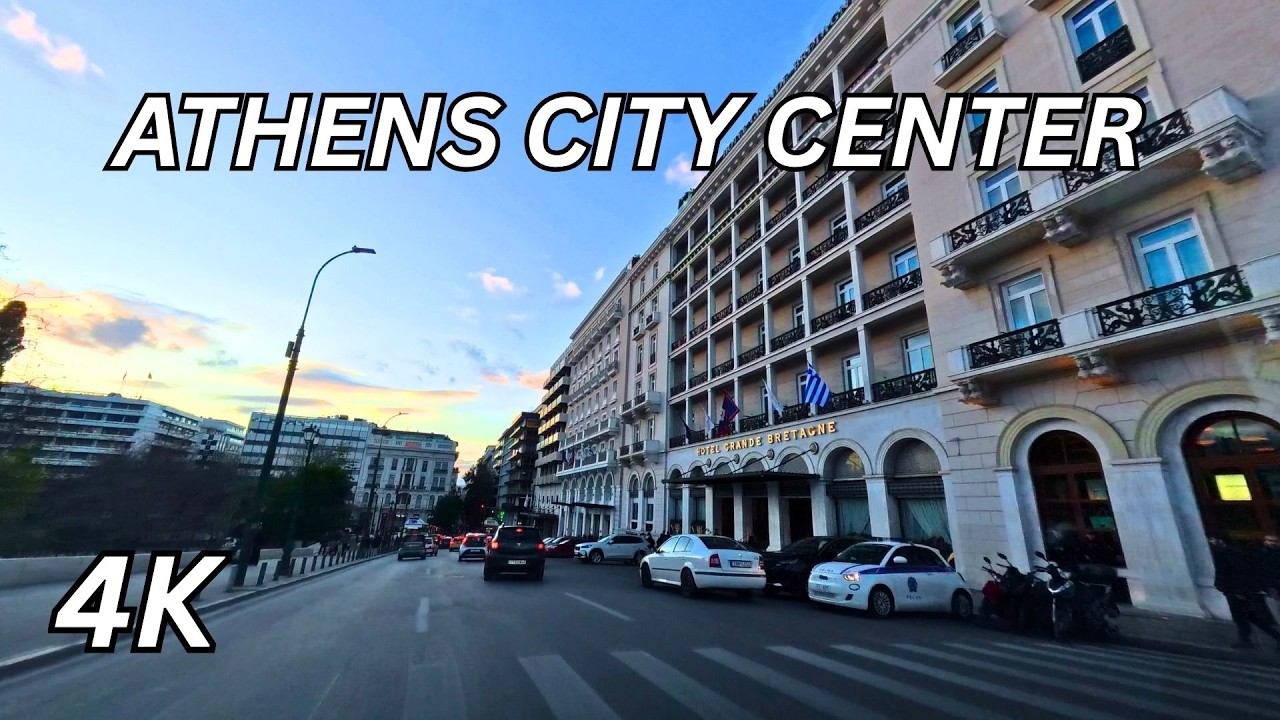Athens 4K Driving Ambience: City Center, Syntagma, Monastiraki | No Talking, No Music, ASMR