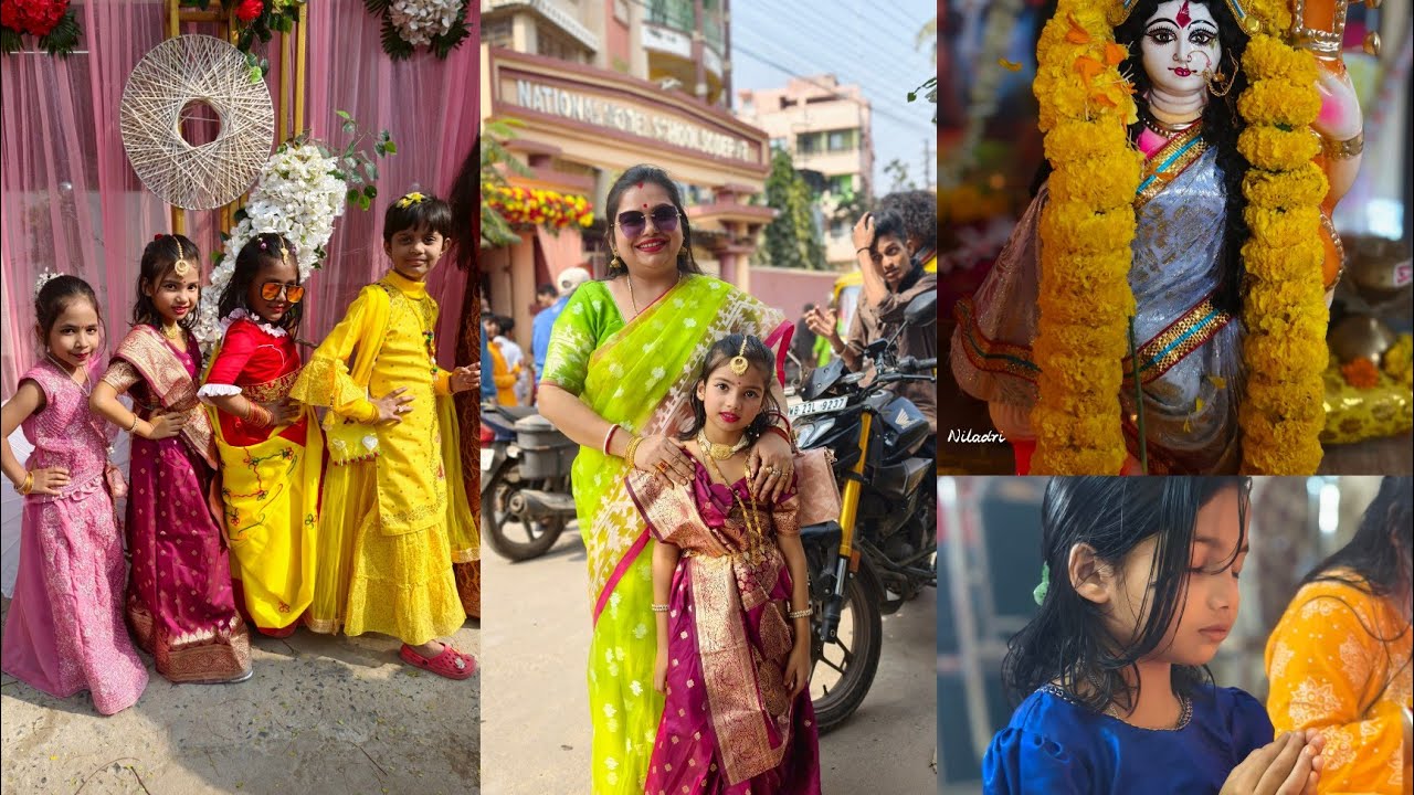 আমাদের সরস্বতী পুজো,, দিনের বেলা বাড়ির পুজো, মেয়ের স্কুল, আর রাতে আমার আর নীলাদ্রির ঘোরা।।