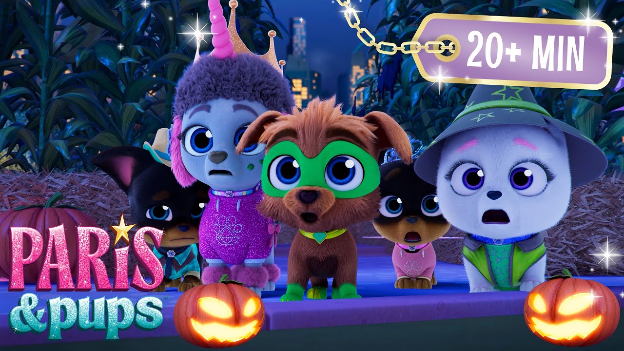Halloween Pumpkins, Dress Up Costumes and Treats 🎃 Spooky Stories for Kids | Paris & Pups