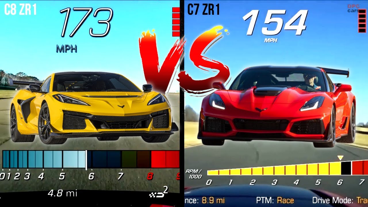 2025 Corvette C8 ZR1 vs 2019 Corvette C7 ZR1 VIR Lap