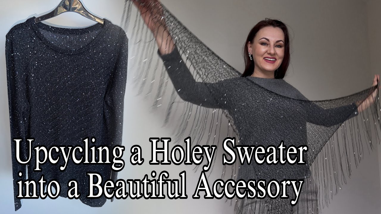 HOLEY SWEATER ➡️ BEAUTIFUL VEIL #sweater #handmade #yarn #sparkleyarn #veil #recycle #knit #knitting