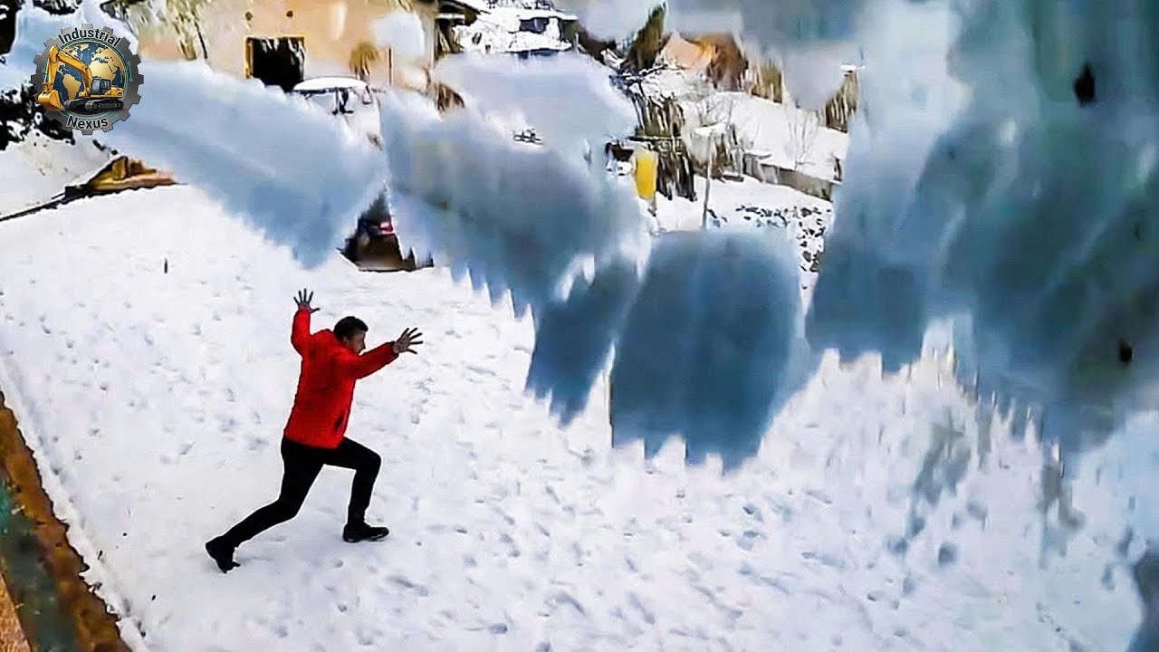 Idiot Snow Removal: Massive Roof Avalanche | Extreme Dangerous Plow Truck Fails #14