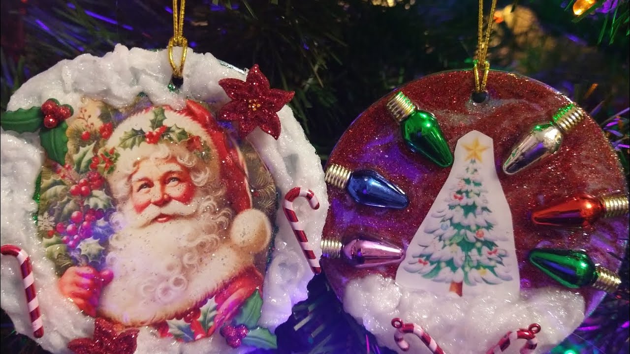 Beautiful Christmas Ornaments with Lets Resin UV Resin and Glitter from Resin Supplies Den!