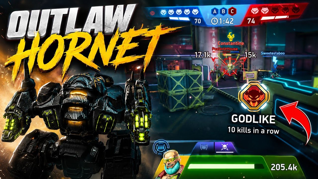 Outlaw and Hornet 16 & 12 Build Massive Damage | Mech Arena