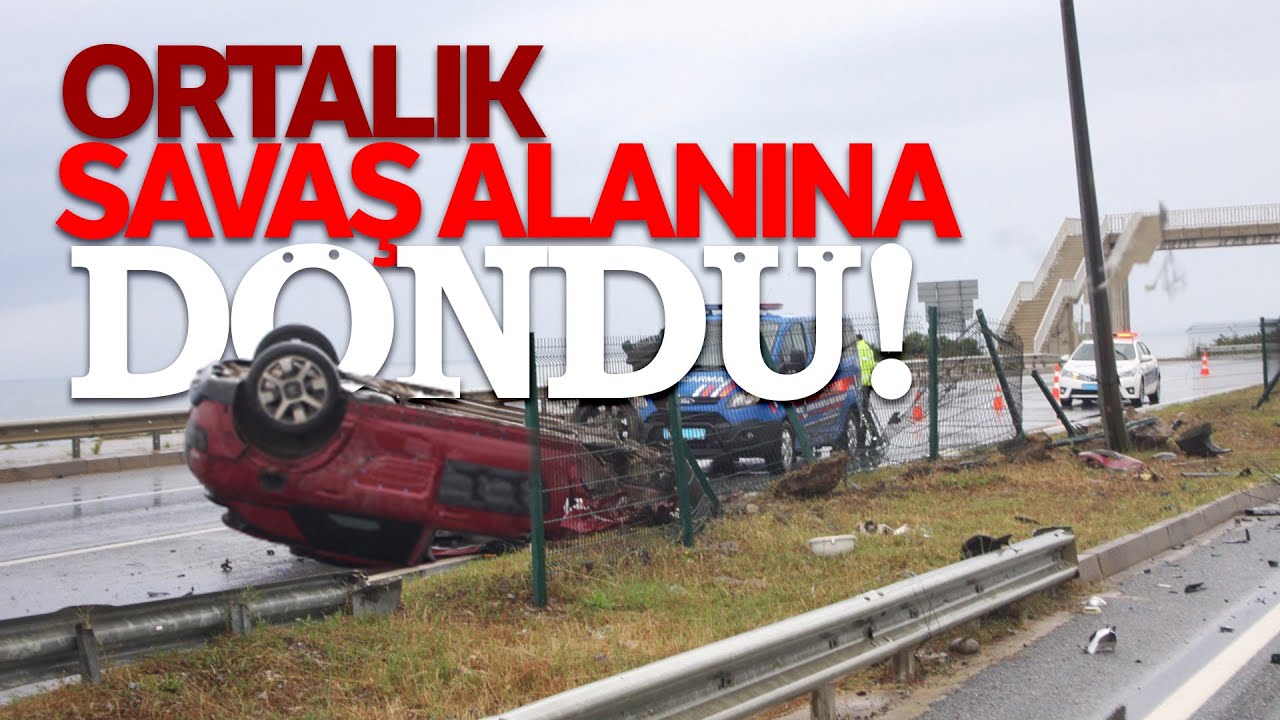Otomobilin Takla Attığı Karayolu Savaş Alanına Döndü