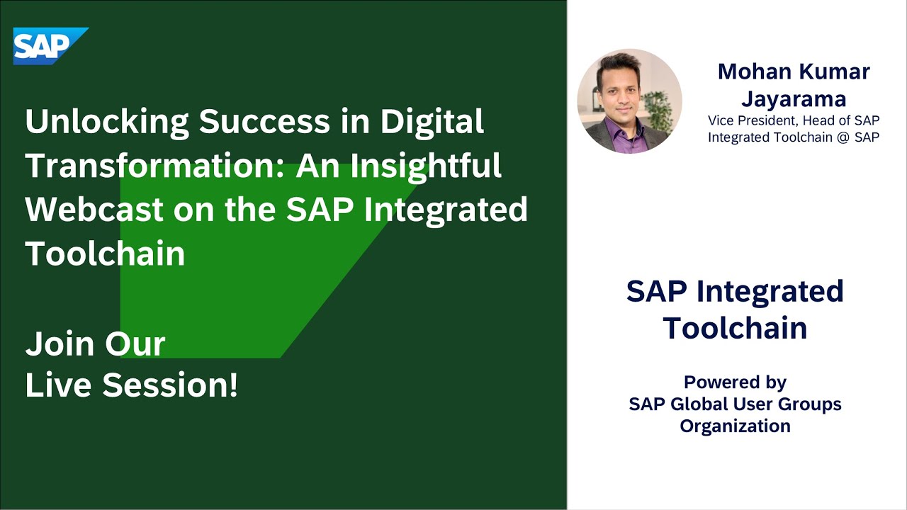 Unlocking Success in Digital Transformation: An Insightful Webcast on the SAP Integrated Toolchain