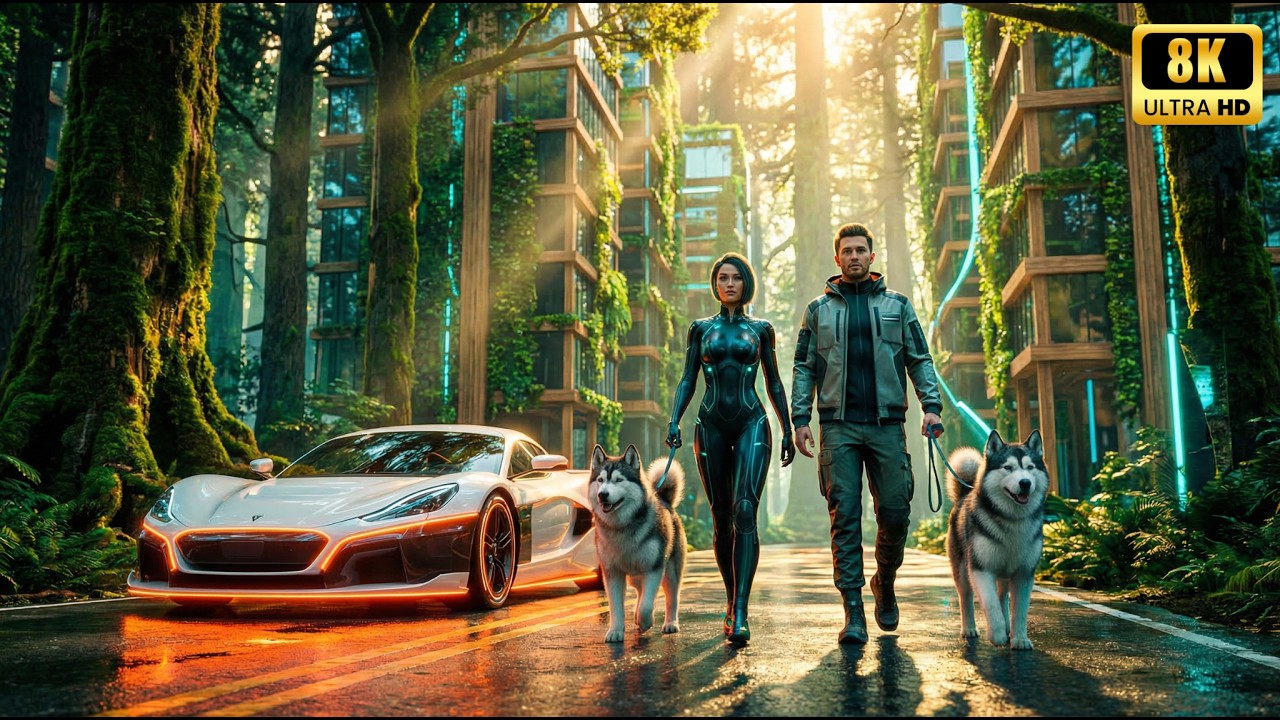 Future Forest City 2030 🌿 Peaceful Sci Fi World  1 Hour Futuristic Ambient  4K