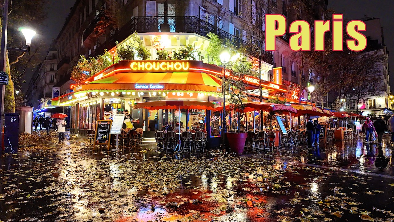 Paris, France - Paris Christmas Lights  rainy Ambiance, 19 November 2025 - Paris 4K HDR