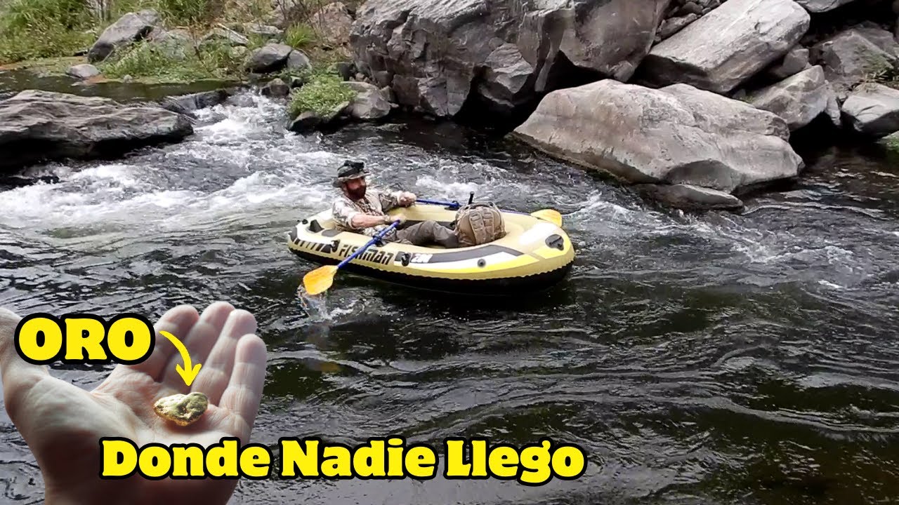 ¿Como Buscar y Encontrar ORO en Ríos Usando un Bote ? :  Gold Prospecting