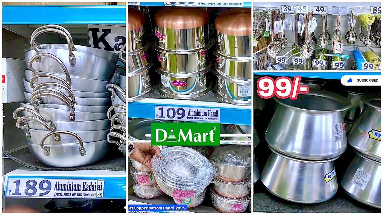DMART Stainless Steel Aluminium 50% OFF Clearance Sale, Kitchen Items #onlineshopping