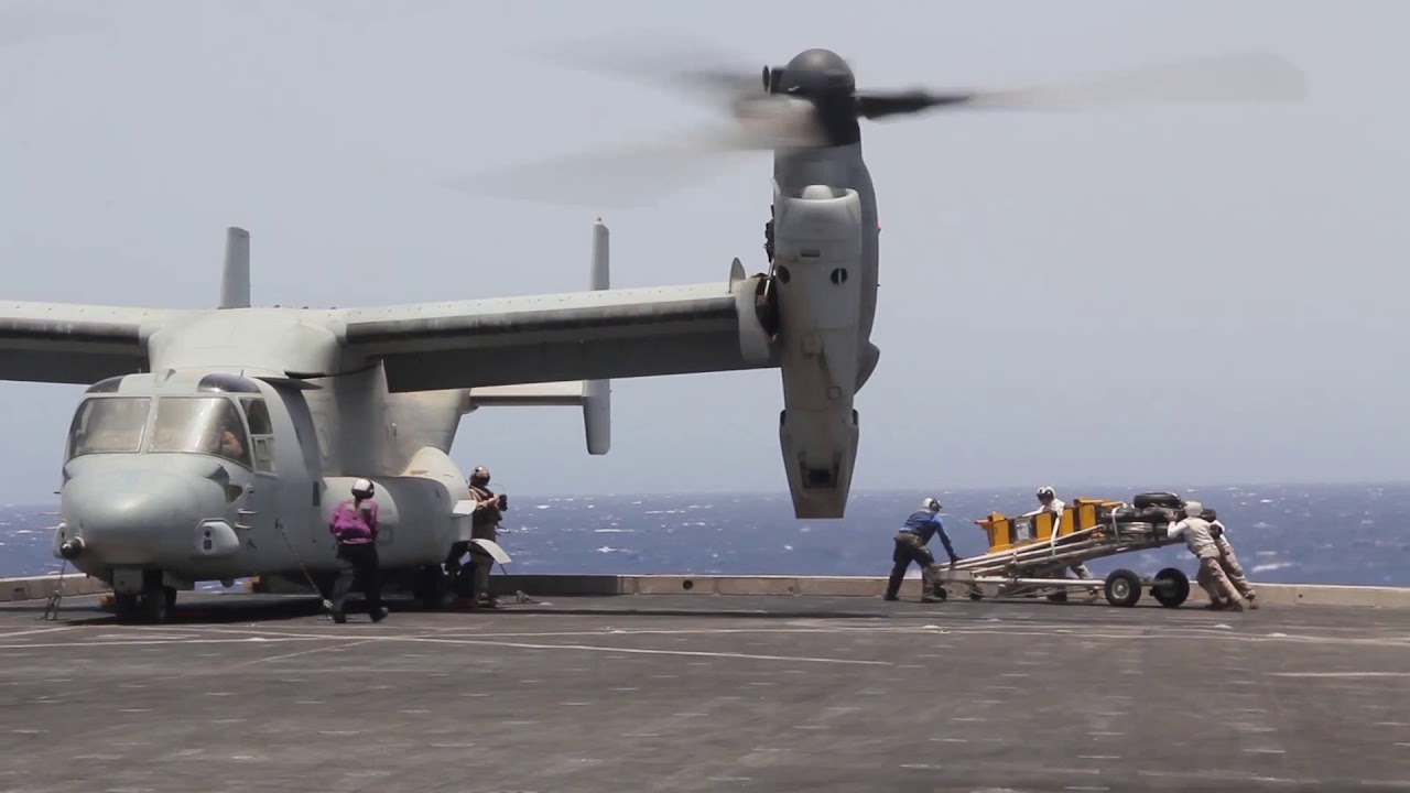 MV-22B Flight Deck Operations at USS San Antonio