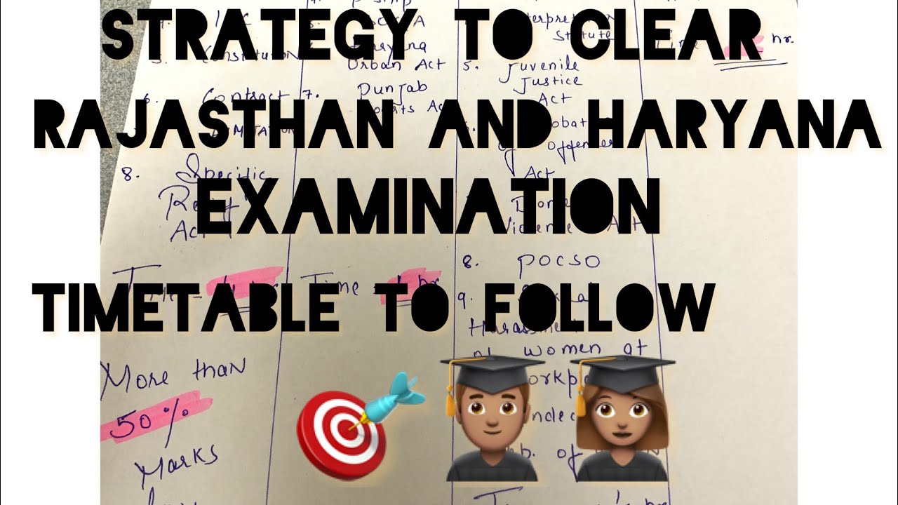 Strategy to clear Rajasthan and Haryana judiciary examination