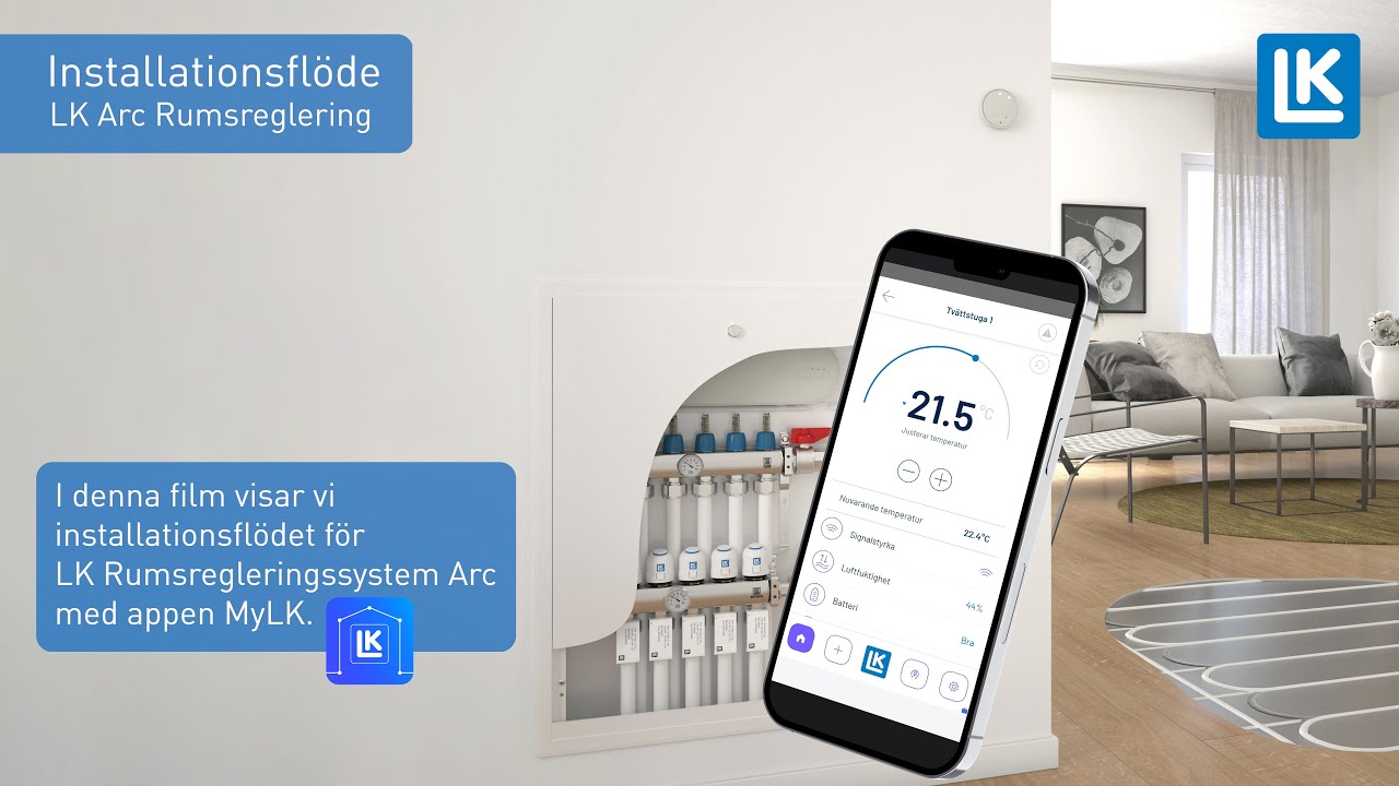 Installationsflöde LK Arc i appen MyLK