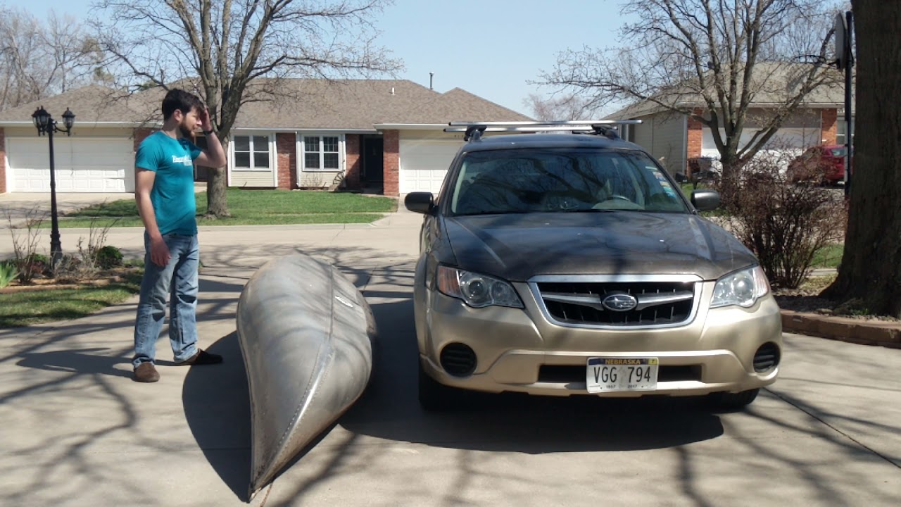 Struggling to load my 17-ft aluminum canoe onto the top of my 2008 Subaru outback